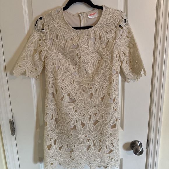 Moon Collection Dresses & Skirts - White Floral Lace Mini Dress Moon Size Medium Boho Cottage Core